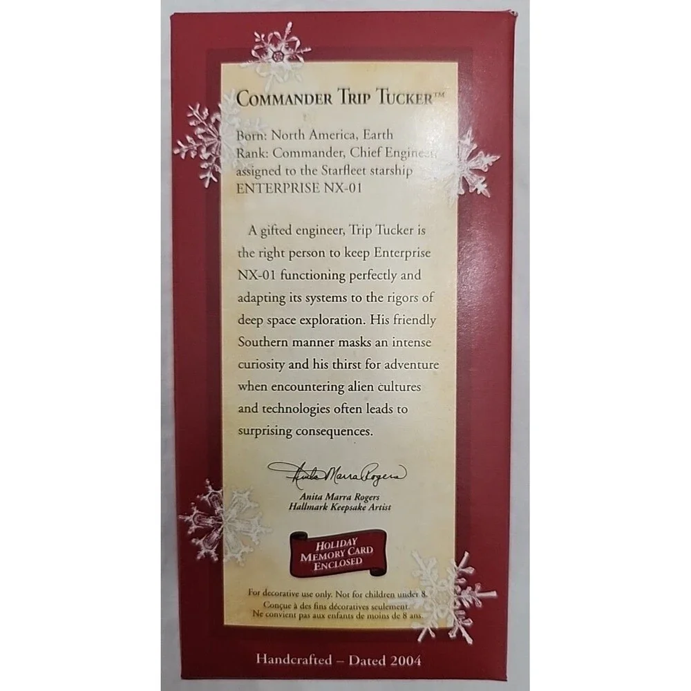 Hallmark Keepsake Ornament 2004 Star Trek Enterprise Commander Trip Tucker